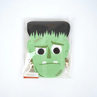 Retail pack showing sixteen green Frankenstein face napkins with black hair and bolt details.