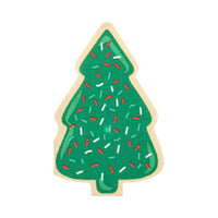 Single green tree cookie napkin with sprinkle print for dessert tables