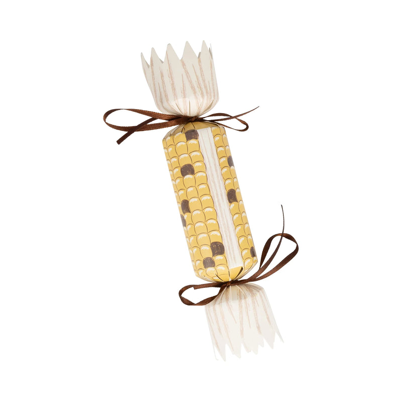 Place setting using corn cracker as name tag and take home favor