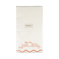 Back of package showing pumpkin border guest napkins