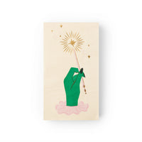 Single Magic Wand guest towel with green witch hand and sparkling star wand