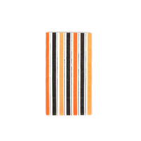 Single orange multicolor stripes guest towel with thin silver foil line