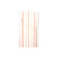 Single blush striped paper guest towel on white background