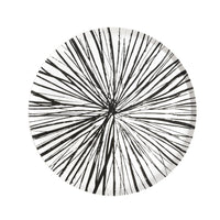 Single Radiance black sunburst plate, stylish for New Years or any Dinner Party
