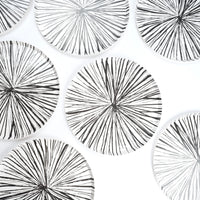 Multiple Radiance black Paper Plates arranged on white background