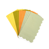 Fan of mixed color scallop paper guest towels, pack of 16