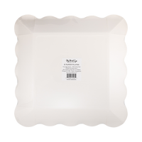 Back packaging view of the 8 pack moonlight moth paper dinner plates showing manufacturer information and SKU MLT1341.
