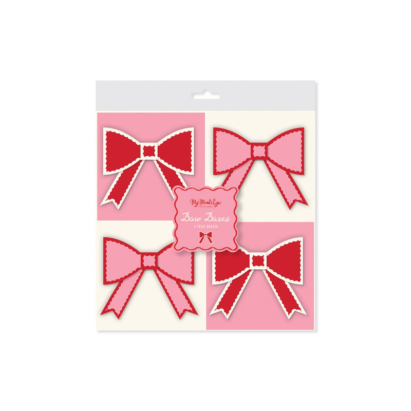 Front packaging of pink and red bow treat boxes by My Mind’s Eye