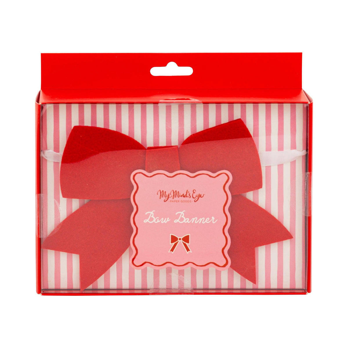 Packaged pink and red felt bow banner by My Mind’s Eye