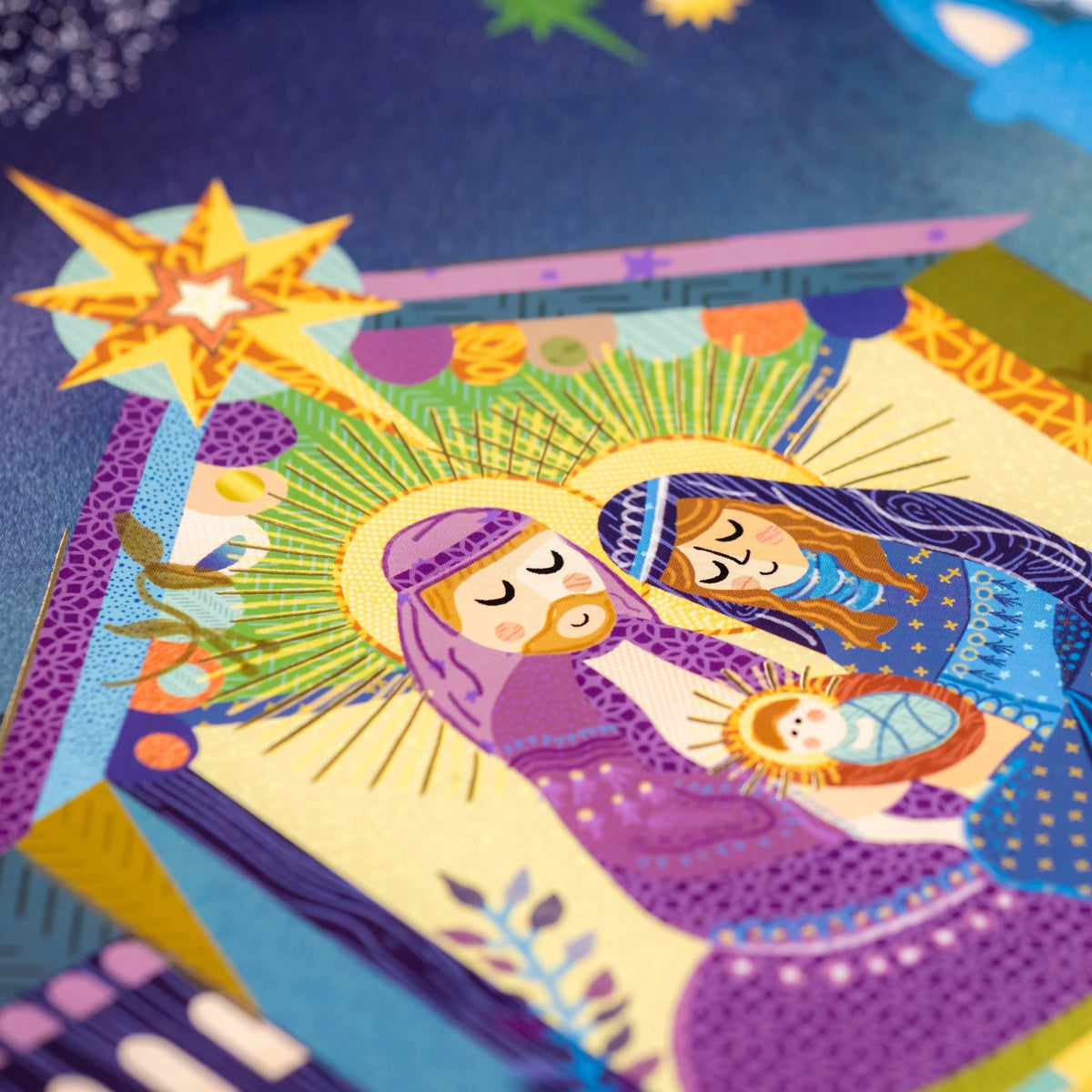 Star of Bethlehem detail over manger roof