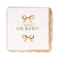 Oh Baby gold and tan cocktail napkins front packaging