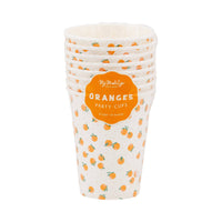 Pack of orange print paper party cups by My Mind’s Eye.