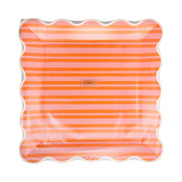  orange and pink striped paper plate packaging 