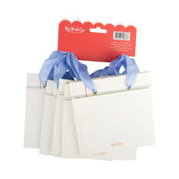 Packaged Ruled Paper Gift Bag Set with notebook paper design for back-to-school parties, classroom events, and teacher appreciation gifts.