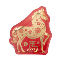 Packaging of horse shaped Lunar New Year paper plate for Year of the Horse celebration