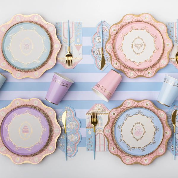 Parisian Pastel Rococo cups styled on a tea-party table setting