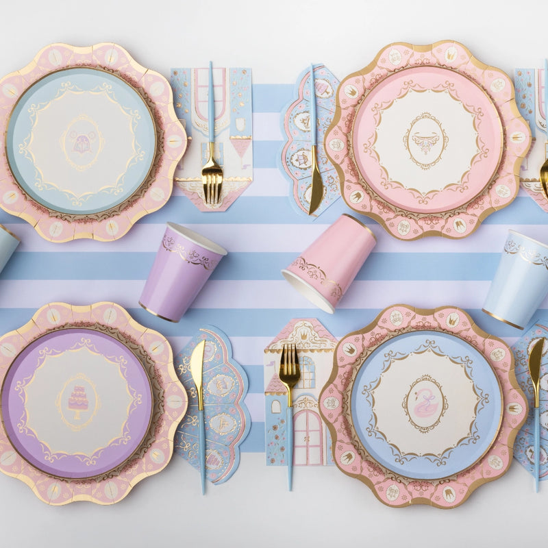 Parisian Princess castle guest towels styled on a princess table setting