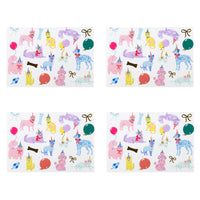 Four Party Animals tattoo sheets with cat and dog designs