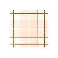 Peachy plaid large paper napkin with gold foil grid detail, 6.5-inch lunch size, Thanksgiving party tableware by Bonjour Fête.