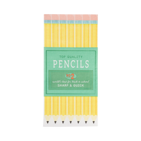 Folded pencil box paper dinner napkin on white background showing full design with green label and yellow No. 2 pencil print