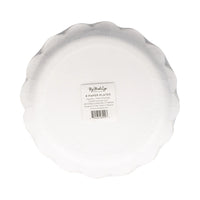 Retail package containing an 8-pack of pie-shaped dessert plates.