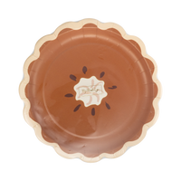 Stack of 8 pie-slice-shaped Thanksgiving dessert plates on a clear packaging with My Mind's Eye label.