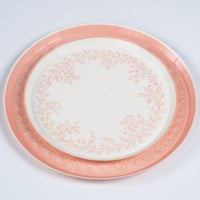Stacked pink floral plates