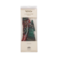Back of the plaid honeycomb trees packaging showing product details and barcode