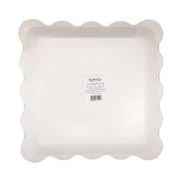 Back of plaid stars scalloped paper plate showing product label — 8 count, 11" size