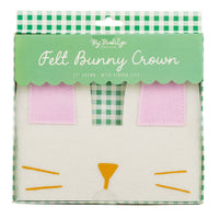 Front of the My Mind's Eye retail package for the 17-inch Felt Bunny Crown, a perfect addition to a spring garden party or Easter basket.