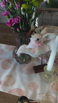 White sitting Easter Bunny decoration - perfect for a Spring table or Easter tablescape.