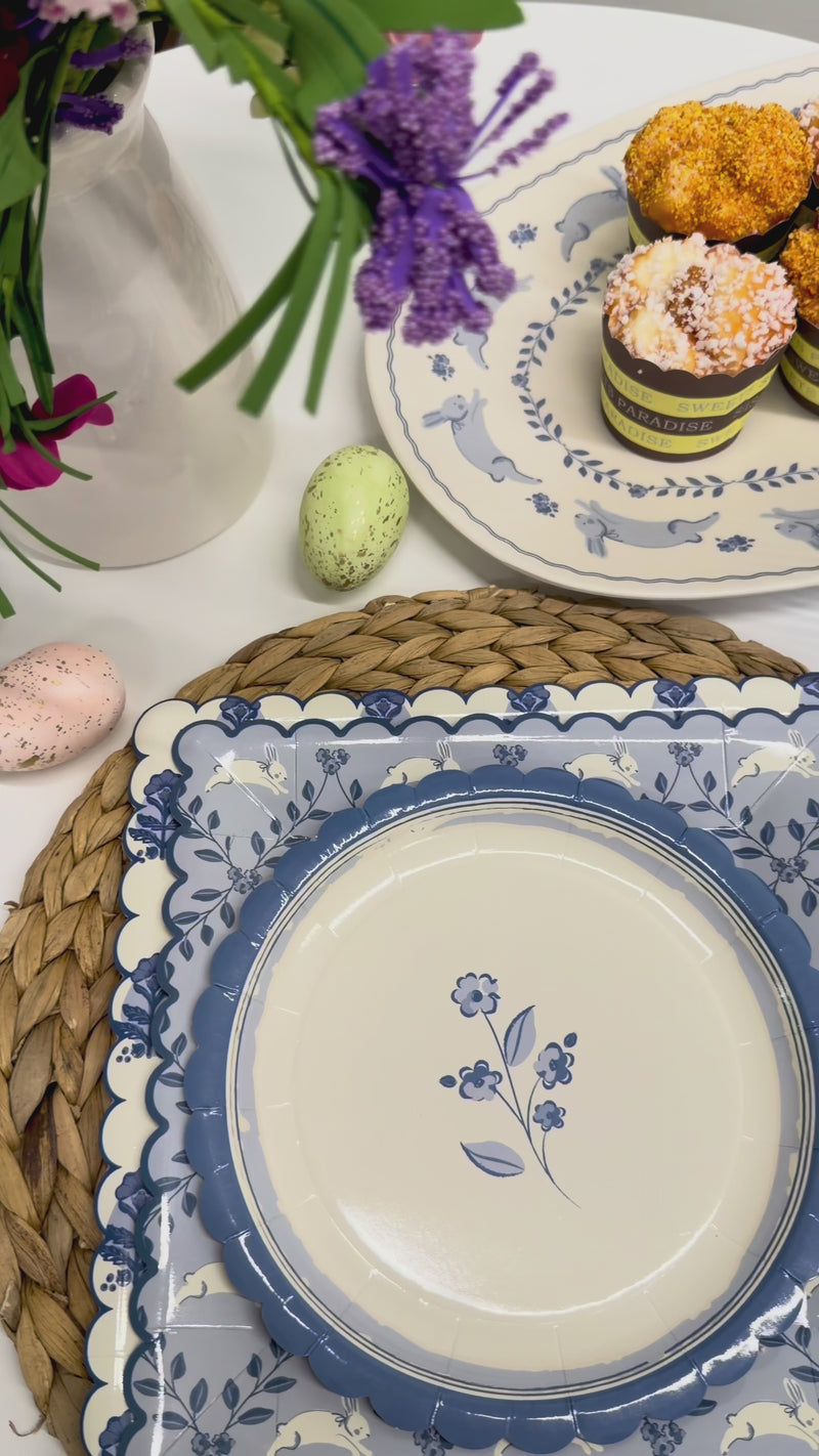 Bluebell Easter party supplies styled on table