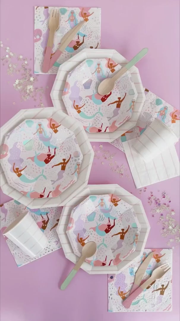Under the Sea Large Napkins with coordinating mermaid-themed tableware