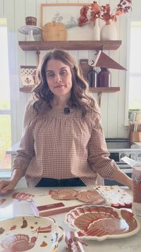 Quick look at styling the Thanksgiving Icons guest-towel paper napkins for buffets, place settings, and the powder room—your easy fall party supplies upgrade.