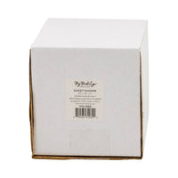 Product box for the sweet shoppe putz house detailing the dimensions.