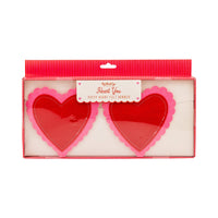 Product packaging showing puffy heart felt banner hearts