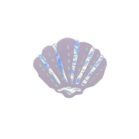 Purple seashell shaped napkin with iridescent details