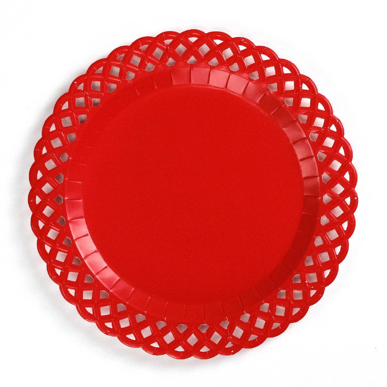 Red Basketweave Dinner Plates | Red Woven Texture Party Plates – Moment ...