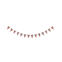 Red plaid mini pennant paper banner hung