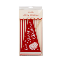 Red Santa felt pennant in retail packaging with header card