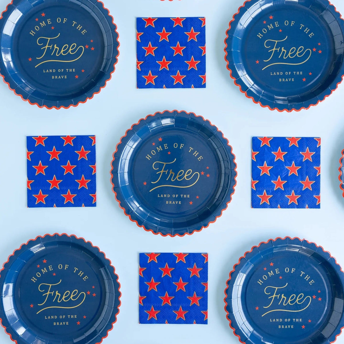 Home of the Free 9" Paper Plates, 8ct | Patriotic Plates, July 4th Paper Plates, 4th of July Party Supplies, Paper Dinner Plates, Patriotic