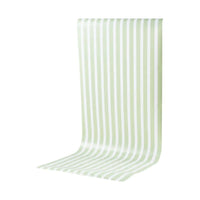 sage striped paper table runner on white background.