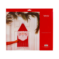 Santa canvas advent calendar packaging styled with winter greenery