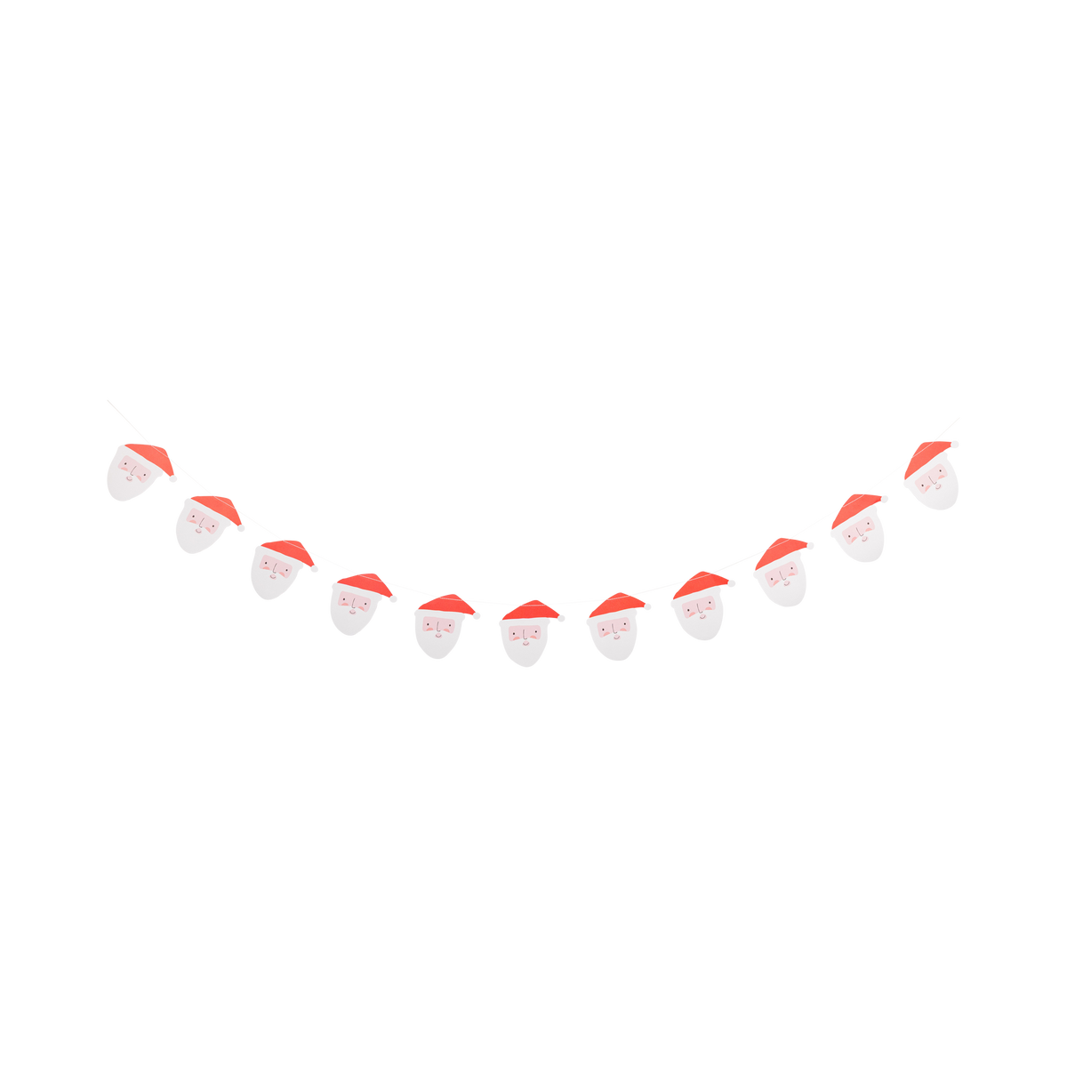 Santa face paper garland with hanging pieces