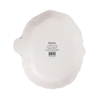Back of the Santa shaped plate showing the die-cut shape and product label.