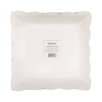 The back of the My Mind's Eye small floral plate packaging showing the 9-inch dimensions for a bridal brunch.