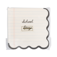 Front of School Days notebook paper napkin pack showing cursive "School Days" handwritten lettering and gold foil My Mind's Eye logo