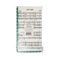 Back of the sheet music dinner napkins packaging showing product details and barcode