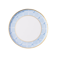 Sky blue trellis plate with gold rim detail
