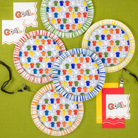 Five plate colorways with whistle and two GOAL napkins